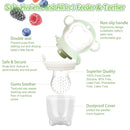 Baby Fruit Food Feeder - Silicone Nibble Tray Combo - Breastmilk Popsicle Mold for Cooling Relief, BPA Free Mesh Feeder for Infant Self Feeding (Monkey Mint + Pineapple) by TinyTreasures Baby Boutique