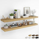 RICHFOCUS 55Inch Floating Shelves for Wall 2 Pack Shelves for Bedroom|Kitchen|Bathroom Wall Mounted Rustic Wood Floating Shelf with Invisible Brackets for Books|Storage|Decor, Oak by CozyNest Decor