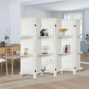 Room Divider with Shelves, Privacy Screen, Room Dividers and Folding Privacy Screens, 6 Panel Wood Temporary Wall Partition Separation Separator, White by CozyNest Decor