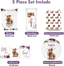 Personalized Nursery Crib Bedding Set: Custom Name 5 Piece Baby Crib Sets with Rose Highland Cow Pattern - Toddler Double Layer Blanket Set, Comfortable Crib Bed Sheets for Baby Grils by TinyTreasures Baby Boutique