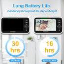HelloBaby Upgrade 5’’ Baby Monitor with 30-Hour Battery, 2 Cameras Pan-Tilt-Zoom, 1000ft Range Video Audio Baby Monitor No WiFi, VOX, Night Vision, 2-Way Talk, 8 Lullabies and Temperature by TinyTreasures Baby Boutique