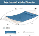 ANOW 2 Person Hammock with Detachable Large Hammock Pad and Pillow, for Garden Yard Outside, 450 LBS Weight Capacity, Blue by GreenHaven Gardens