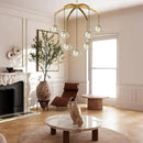 Modern Gold Chandelier, 34 inch Crystal Chandeliers for Dining Room (7-Light), Elegant Decoration Light for Living Room, Foyer Brass Chandeliers by CozyNest Decor