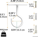NACETURE Ceiling Hooks Heavy Duty 2 Pack - Plant Hooks for Ceiling Hanging Hook for Hanging Basket Hook, Light, Bird Feeders, Wind Chimes Décor Indoor & Outdoor (2.5" White 2 Pack) by GreenHaven Gardens