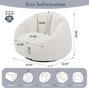 Giant Bean Bag Swivel Chair for Adults - Comfy Plush Round Shell Soft Accent Chair, Oversized Cozy Floor Sofa for Living Room, Bedroom & Game Rooms, Beige by CozyNest Decor