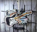 Neon Signs Bar Bedroom inin Rock And Roll Guitar Music Glass Neon Signs for Office Hotel Birthday Man Cave Neon Light Art Wall Lights 24 X 20 Inches by CozyNest Decor