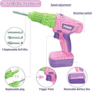 Kids Construction Tool Set for 3 4 5 6 7 Year Old Boys Girl,Pink Preschool Pretend Play Tool,Pretend Play Tools Set Toddler Toys,with Electric Drill Chainsaw、Electric Drill,Toy Tools Gifts for Kids by TinyTreasures Baby Boutique