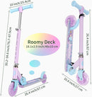 BELEEV V2 Scooters for Kids with Light-Up Wheels & Stem & Deck, 2 Wheel Folding Scooter for Girls Boys, 3 Adjustable Height, Non-Slip Pattern Deck, Lightweight Kick Scooter for Children Ages 3-12 by TinyTreasures Baby Boutique