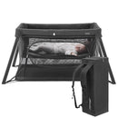2 in 1 Portable Travel Crib for Toddler, Foldable Crib for Baby, Lightweight Playpen Collapsible Playard with Soft Mattress, Easy to Carry Baby Travel Bed for Outdoor, Indoor (Black) by TinyTreasures Baby Boutique