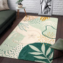 Lahome Green Botanical Print Small Throw Rugs Modern Abstract Non-Slip 3x5 Minimalist Art Area Rug Accent Distressed WashableFloor Carpet for Living Room Bedroom Entryway by TinyTreasures Baby Boutique