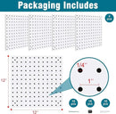 4 Pack Steel Peg Board,Universal 1/8 and 1/4 Pegboard Accessories,Ideal for Garage Tool Storage, Office Organization, Craft Room, Kitchen etc. (White, 4-12X12) by GreenHaven Gardens