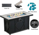 BALI OUTDOORS Fire Pit Table Propane Gas Firepit Rectangular Fire Table 42In 60,000 BTU for Outside Patio Backyard Deck Balcony by GreenHaven Gardens