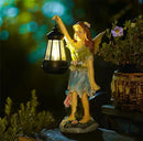 Fairy Garden Statue Solar Garden Fairy with Lantern Light Outdoor Garden Decoration Waterproof Solar Garden Sculpture for Patio Yard Lawn Gift for Mom Grandma by GreenHaven Gardens