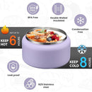 Soup Thermo for Hot Food Kids 13.5oz Lunch Containers with Buckle Lid Wide Mouth Hot Food Jar Vacuum Insulated Stainless Steel Bento Box Leakproof with Spoon(Purple) by TinyTreasures Baby Boutique
