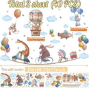 TOARTi Jungle & Woodland Animals Wall Decals - Hot Air Balloon & Elephant Giraffe Rabbit Wall Art Stickers for Baby & Kids Room Decoration by TinyTreasures Baby Boutique