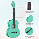 ADM Beginner Acoustic Classical Guitar 38 Inch Nylon Strings Wooden Guitar Bundle Kit for Kid Boy Girl Student Youth Guitarra Online Lessons with Gig Bag, Strap, Tuner, Strings, Cyan Green by TinyTreasures Baby Boutique
