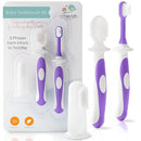Cherish Baby Care Baby Toothbrush & Toddler Toothbrush Set (0-2 Years) - BPA-Free & Safety-Tested, 2023 Award Winner, Food-Grade Silicone (Purple) by TinyTreasures Baby Boutique