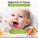 KeaBabies Silicone Food Freezer Trays with Lid, 2oz x 10 Pods Baby Food Storage Containers, Easy Puree Meal Prep, Breast Milk Silicone Freezer Molds, Dishwasher,Microwave Safe,BPA-Free(Blossom) by TinyTreasures Baby Boutique