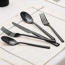 KINGSTONE Black Silverware Set, 20-Piece Forged Flatware Set Cutlery Set Premium Stainless Steel, Service for 4, for Kitchen, Home, Wedding, Party, Mirror Polished and Dishwasher Safe by CozyNest Decor
