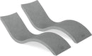 Ledge Lounger - Signature Chaise - Inside Pool & Sun Shelf Lounge Chair - Designed for Shallow Shelves Up to 9” - Compatible with All Pool Types - Poolside & Sun Deck Tanning - Set of 2 - Granite Grey by GreenHaven Gardens