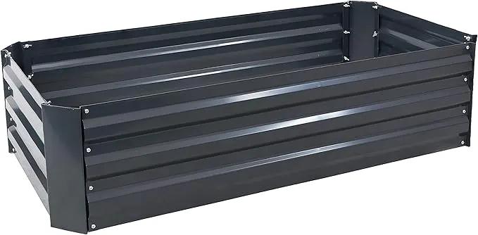Sunnydaze 11.75" H Raised Metal Garden Bed - Galvanized Raised Garden Bed Outdoor for Vegetables and Flowers - Dark Gray - 4' x 2' Rectangle, photo 2 of 10