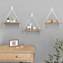 Mkono Macrame Hanging Shelves Boho Wall Decor Set of 3 Rustic Wood Floating Storage Shelf for Bedroom Bathroom Living Room Nursery Dorm Room, Display Shelving for Hanging Plants Photos by CozyNest Decor