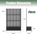 Metal Planter Box with Trellis Privacy Screen, Raised Garden Bed with Dots Trellis & Wheels, Privacy Planters for Patio, Planter Box for Climbing Plants, Flower, 73"x 47"x 16", Black by GreenHaven Gardens