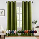 MIULEE Light Olive Green Blackout Curtains for Bedroom Living Room 90 Inches Long 2 panels, Thermal Insulated Room Darkening Drapes Grommet Top Noise Reducing Light Blocking Window Curtains 40x90 Inch by TinyTreasures Baby Boutique