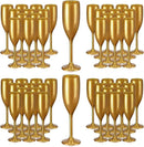 XUWAIDSGN Acrylic Champagne Flutes Toasting Glasses Unbreakable Mimosa Bar Reusable Wine Glasses Vintage Champagne Flutes Stemmed Drinking Cups 5.4 OZ for Christmas Birthday (100, Gold) by CozyNest Decor