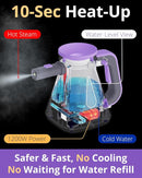 Steam Cleaner Handheld: 1200W Fast 10-Sec Heat-Up-750mL (25oz) Tank-No Cooling-Refill Anytime-Lockable Steam Trigger-14-Piece Kit Hand Held Steamer for Home Car Grout Tile Cleaning Grey by TinyTreasures Baby Boutique