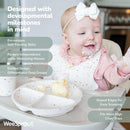 WeeSprout Suction Plates for Babies With Lids & Toddlers - 100% Silicone, Dinnerware Stays Put, Divided Design for Picky Eaters, Microwave & Dishwasher Friendly, 3 Pack by TinyTreasures Baby Boutique