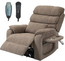 Power Lift Recliner Chair for Adults Elderly Lay Flat Velvet Recliners with Massage Heating, Extended Footrest, Wireless Charging Device, USB Ports, Cup Holder, Lumbar Pillow by CozyNest Decor