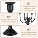 Sziqiqi Black Candelabra Candle Holder - Candle Holders for Candlesticks Set of 2 Metal Candelabrum Stand for Wedding Christmas Table Centerpieces Decor by CozyNest Decor