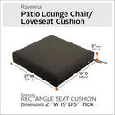 Classic Accessories Ravenna Water-Resistant 21 x 19 x 5 Inch Patio Seat Cushion, Espresso, Patio Loveseat Cushion by GreenHaven Gardens