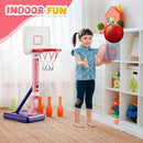 Toddler Basketball Hoop, Adjustable Height 2.3-4.5ft Baby Basketball Goal Set with 4 Balls & Pump, Backyard Poolside Basketball Toy for Boys & Girls Birthday Gift, Pink by TinyTreasures Baby Boutique