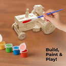 Kraftic Woodworking Building Kit for Kids, with 3 Educational DIY Carpentry Construction Wood Model Kit Toy Projects for Boys and Girls- Tractor, Bulldozer and Racing Car by GreenHaven Gardens
