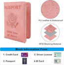 Melsbrinna Rfid Passport Holder for Travel women/Men, Cute Passport Wallet Rfid Blocking Card Slots, Rfid Passport Cover/CaseTravel Wallet, Passport Book Holder (1, Pink3) by TinyTreasures Baby Boutique