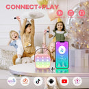 YLL Mini Karaoke Machine for Kids Adults, Portable Bluetooth Speaker with 2 Wireless Microphones, TOP Birthday Gifts Toys for Girls Ages 3, 4, 5, 6, 7, 8, 9,10,11,12+ Years Old Toddler (Lightpink) by TinyTreasures Baby Boutique