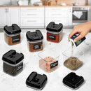 Shazo 6 PC Airtight Food Storage Containers - BPA Free Clear Plastic Snack & Spice Containers with Easy Lock Lids - Kitchen and Pantry Organization for Herbs, Coffee, Tea - 0.5L / 2.1 Cups by CozyNest Decor