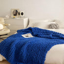 Chunky Knit Blanket Throw 48"x71", Chenille Throw Blankets, Handmade Warm & Cozy Blanket Couch Bed Home Decor, Soft Breathable Fleece Banket, Christmas for Couch Bed Sofa Best Gift (Navy Blue) by CozyNest Decor
