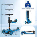 GLAMUP Kids Scooter, 2-in-1 Folding Kick Scooters, Adjustable Height, Safety Lock, 3 Wheel Kick Scooter for Boys and Girls Ages 3-14 by TinyTreasures Baby Boutique