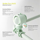 JISULIFE Stroller Fan Baby Large, Safe Bladeless for Crib, Desk, Portable Battery Rechargeable Cooling Fan with Air Turbo Tech, LED Display, Night Light, Food-Grade Gift for Mom/Dad/Friend - Green by TinyTreasures Baby Boutique