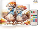 Flickering Flameless Candles, Cute Turkey Thanksgiving Pumpkin LED Candles with Remote Timer, Set of 2 Battery Operated Candle for Valentine Wedding Birthday by GreenHaven Gardens
