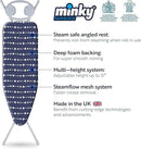 Classic 4-Leg Ironing Board with Iron Rest - Freestanding Full Size Iron Board for Clothes Pressing and Steaming with 43" x 14" Surface - Blue Arrows by CozyNest Decor