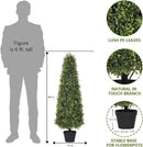 4ft Artificial Boxwood Topiary Trees (Set of 2) - UV Resistant Faux Plants Outdoor, Realistic 48in Fake Potted Bushes and Shrubs for Front Porch, Planter, Patio - Low Maintenance & Evergreen by GreenHaven Gardens