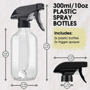 2 Packs Plastic Spray Bottles 360° Water Spray Bottle for Cleaning - 10 oz/300 ml Upside Down Spray Bottle Refillable Small Squirt Bottle with Adjustable Nozzle for Hair, Cooking, Plant, Pet (Green) by GreenHaven Gardens