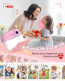 Kids Instant Print Camera Selfie Function - Front Rear Dual Kid Camera with 1080P Video for Girls Ages 3-12, Toddler Portable Travel Print Digital Camera for 3 4 5 6 7 8 9 10 11 12 Year Old Pink by TinyTreasures Baby Boutique