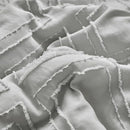 Tufted Ruffle Crib Bedding Set 3 Pieces Baby Girls Boys Boho Quilted Comforter with Fitted Sheet and Bed Skirt - Cute Ruffled Shabby Chic Baby Bedding Soft Blanket Design Light Gray by TinyTreasures Baby Boutique