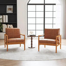 Mid Century Modern Accent Chair Set of 2, Leather Accent Chair, Relaxing Armchair with Solid Wood Frame & Soft Cushion, Reading Leisure Chairs for Living Room by CozyNest Decor