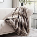 Ultra Soft Luxury Fluffy Mink Faux Fur Throw Blanket, Thick Warm Fall Winter Blankets for Bed, Couch, Cozy Plush Reversible Blanket for Chair, Sofa (Ombré Hazel Brown, 50"x60") by CozyNest Decor